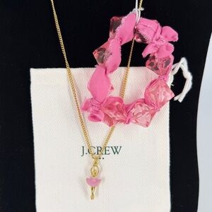 NWT Crewcuts Factory Enamel Purple Ballerina Necklace Pink Bracelet SET E975